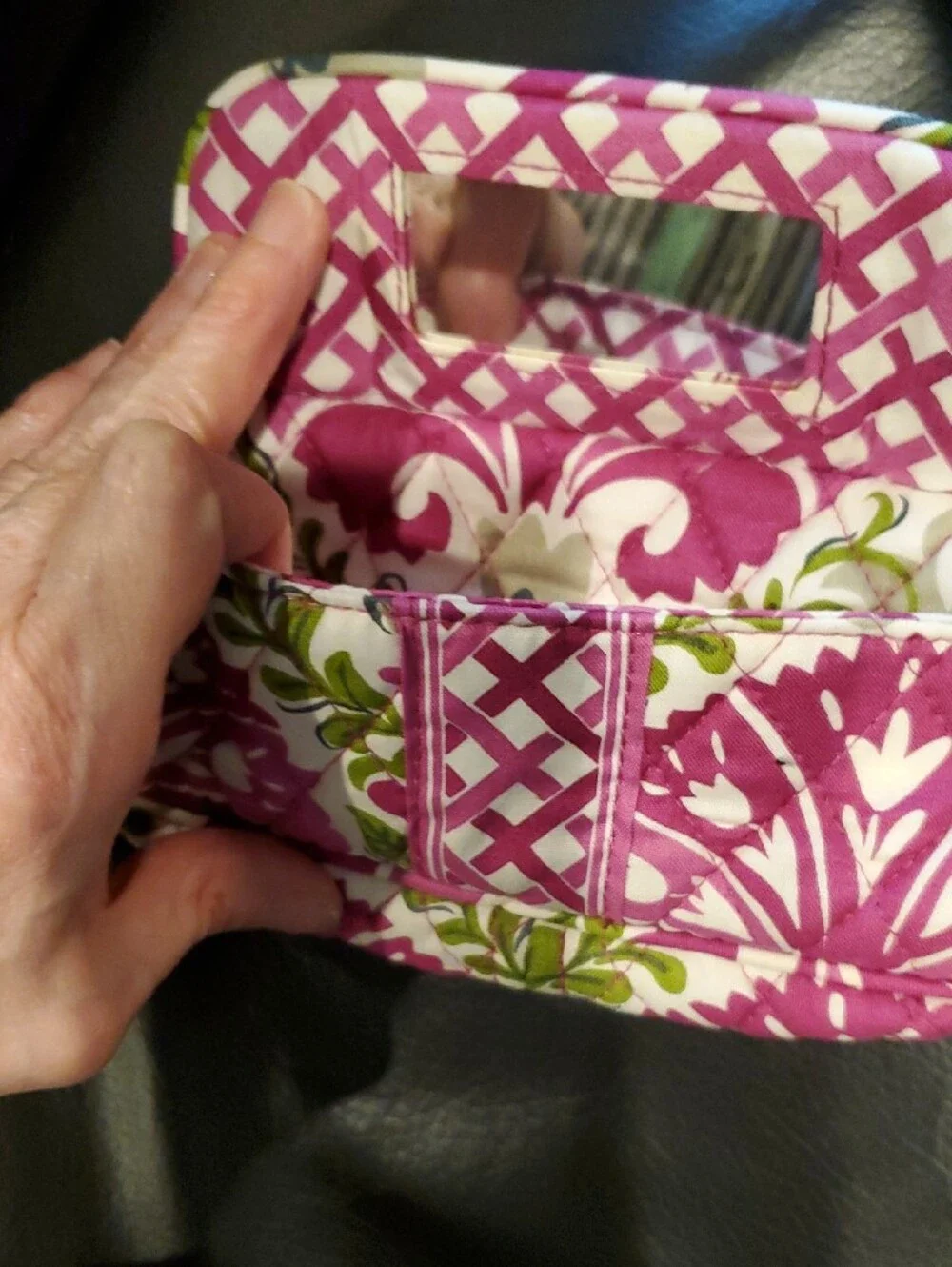 Vera Bradley Julip Tulip Floral Quilted Cosmetic Bag With Mirror Retired